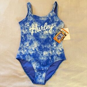 Hurley Swimsuit Blue Tie Dye One Piece Junior Girls Size 12